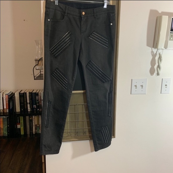 Stella McCartney Embellished Moto Skinny Jeans Black Designer Denim Size 30 NWT - Picture 6 of 14